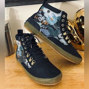 Anthropologie Keds x Rifle Paper Garden Party Scout Boots Hi-Top Sneakers Sz 9.5